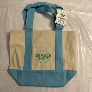 Trader Joe's Blue Mini Canvas Tote spring